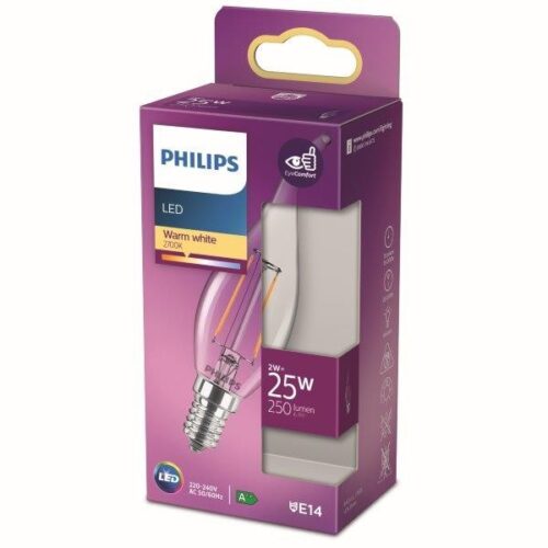 Philips 8718699763190 LED žárovka E14 | Teplá bílá | Bílá | 2W