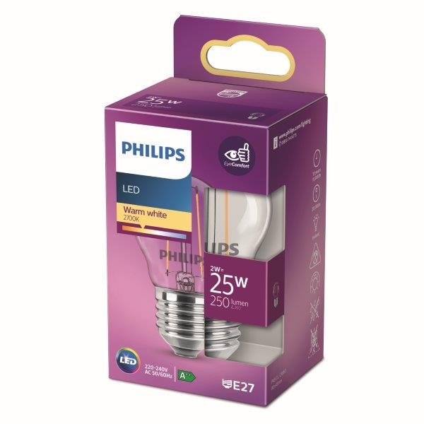 Philips 8718699763299 LED žárovka E27 | Teplá bílá | 2W