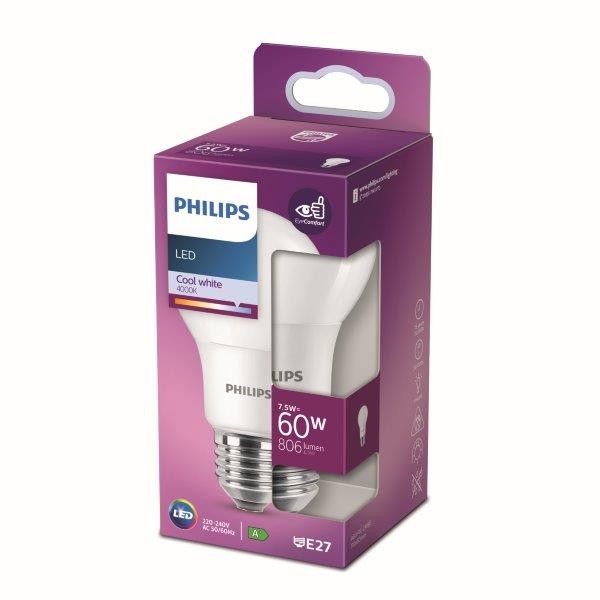 Philips 8718699769840 LED žárovka E27 | Přírodní bílá | 7,5W
