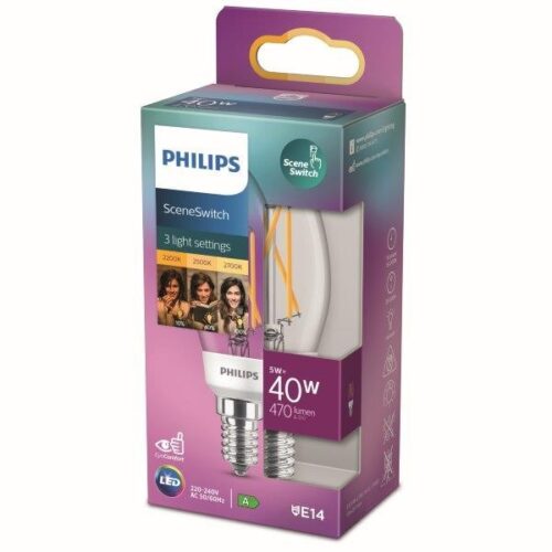 Philips 8718699772154 LED žárovka E14 | Variabilní | 5-2,5-1W