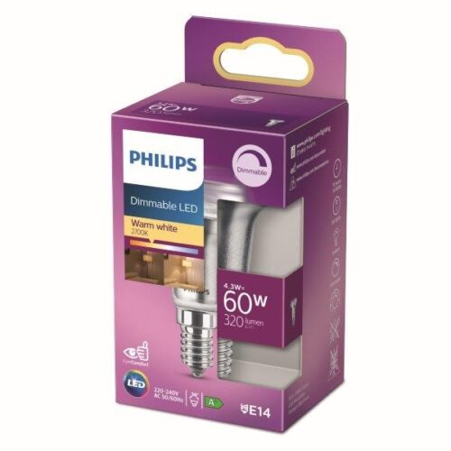 Philips 8718699774219 LED žárovka E14 | Teplá bílá | 4,3W