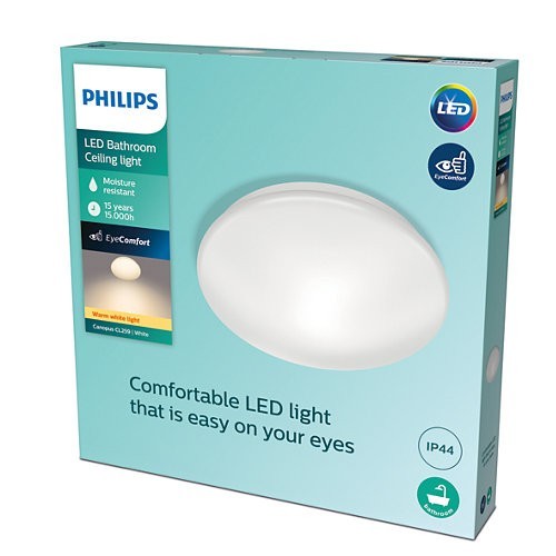 Philips 8718699777296 Canopus LED Koupelnové stropní svítidlo | Teplá bílá | Bílá | 20W