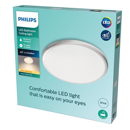 Philips 8718699777333 Spray LED Koupelnové stropní svítidlo | Teplá bílá | 17W