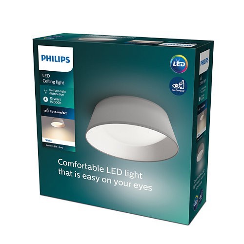 Philips 8718699777371 Dawn LED stropní svítidlo | Teplá bílá | Šedá