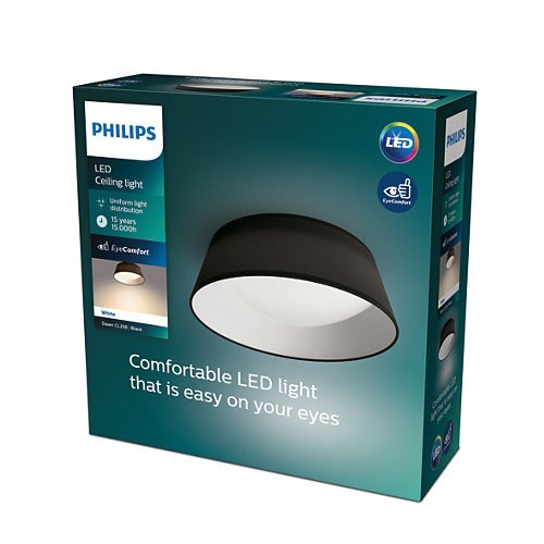 Philips 8718699777395 Dawn LED stropní svítidlo | Teplá bílá | Černá