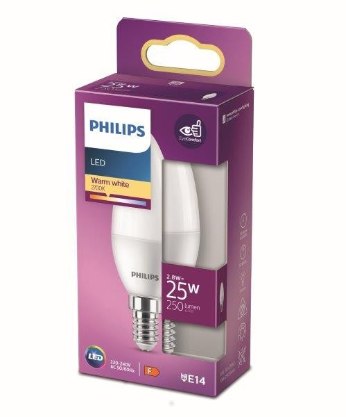 Philips 8719514309296 LED žárovka E14 | Teplá bílá | 2,8W