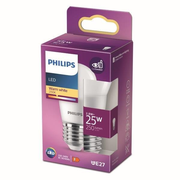 Philips 8719514309340 LED žárovka E27 | Teplá bílá | 2,8W