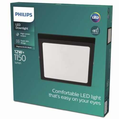 Philips 8719514328730 Magneos Slim LED stropní svítidlo | Teplá bílá | Černá | 12W