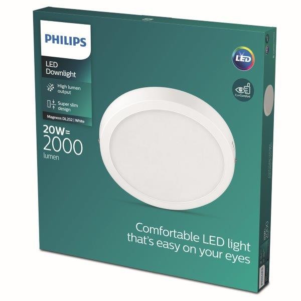 Philips 8719514328754 Magneos Slim LED stropní svítidlo | Teplá bílá | Bílá | 20W