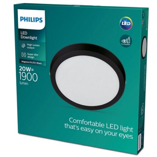 Philips 8719514328778 Magneos Slim LED stropní svítidlo | Teplá bílá | Černá | 20W