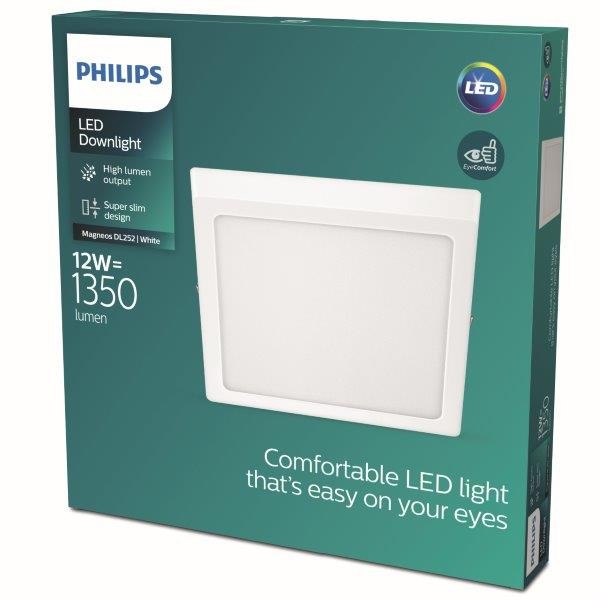 Philips 8719514328860 Magneos Slim LED stropní svítidlo | Teplá bílá | Bílá | 12W