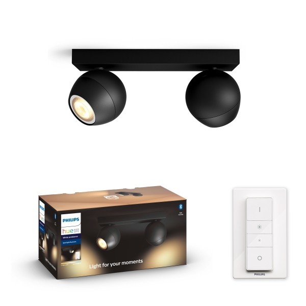 Philips Hue 8719514339088 Buckram Smart LED bodové svítidlo | Variabilní | Černá | 2x5W