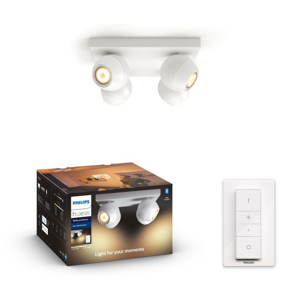 Philips Hue 8719514339149 Buckram Smart LED bodové svítidlo | Variabilní | Bílá | 4x5W
