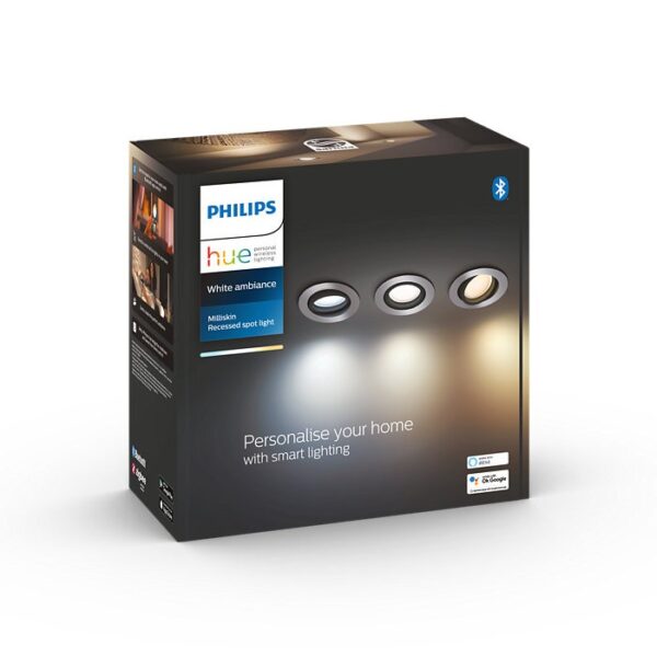 Philips Hue 8719514342828 Milliskin Smart LED Vnitřní osvětlení | Variabilní | Kov | 3x5W