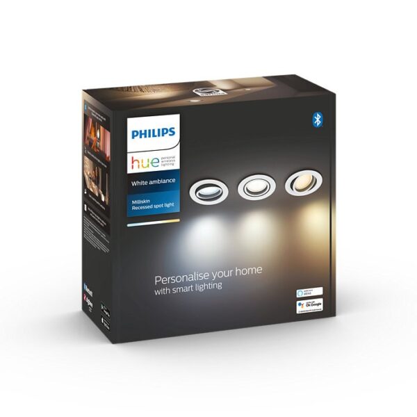 Philips Hue 8719514342842 Milliskin Smart LED Vnitřní osvětlení | Variabilní | Bílá | 3x5W | 1