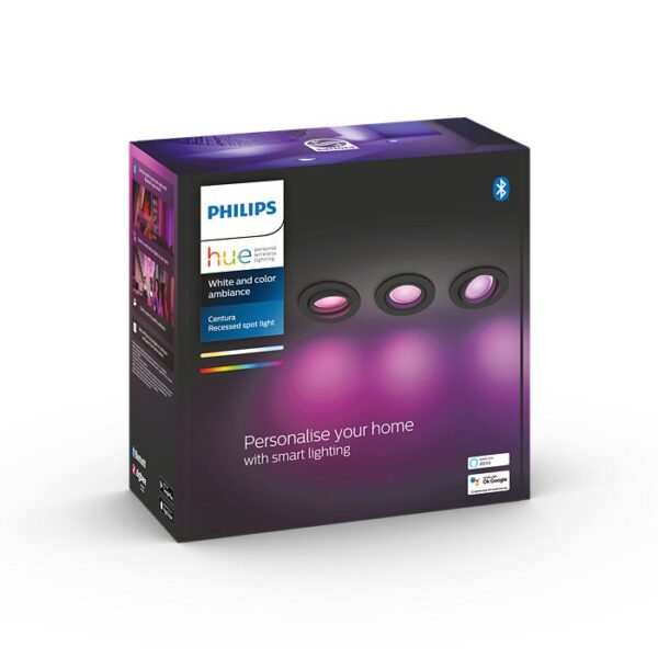 Philips Hue 8719514342903 Centura Smart LED Vnitřní osvětlení | RGB | Variabilní | Černá | 3x5,7W