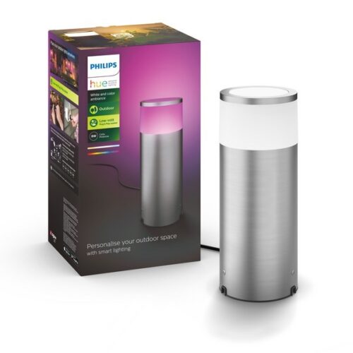 Philips Hue 8719514388499 Calla Smart LED Zahradní sloupkové světlo | RGB | Variabilní | Kov | Nerez | 8W