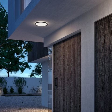 Philips 8719514417977 Superslim LED Stropní venkovní světlo | Teplá bílá | Černá | 15W