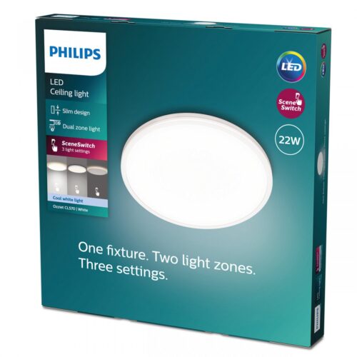 Philips 8719514432024 Ozziet LED stropní svítidlo | Přírodní bílá | 22W | Bílá