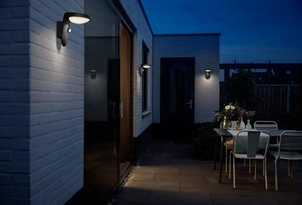 Philips 8719514476837 Tyla LED Nástěnné venkovní světlo | Teplá bílá | Černá | 9W
