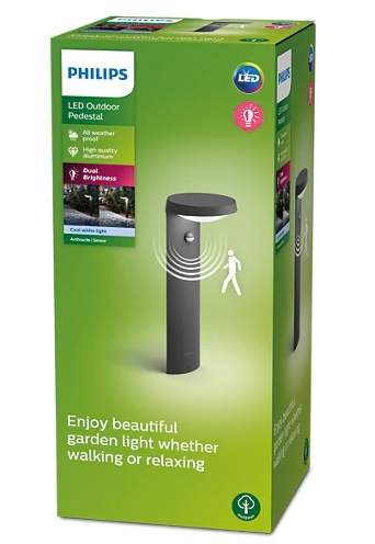 Philips 8719514476899 Tyla LED Zahradní sloupkové světlo | Přírodní bílá | Černá | 9W