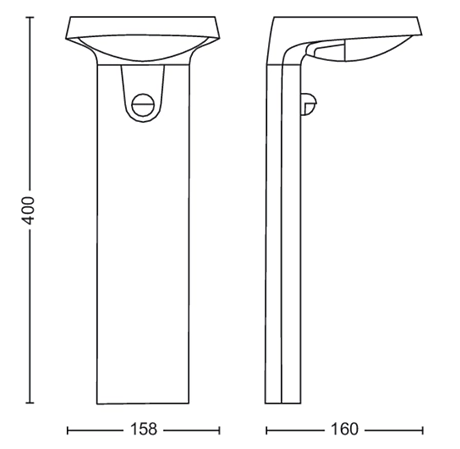 Philips 8719514476936 Tyla LED Zahradní sloupkové světlo | Teplá bílá | Černá | 1,2W