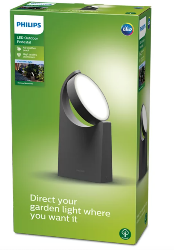 Philips 8719514477315 Mimosa LED Zahradní sloupkové světlo | Přírodní bílá | Černá | 7W