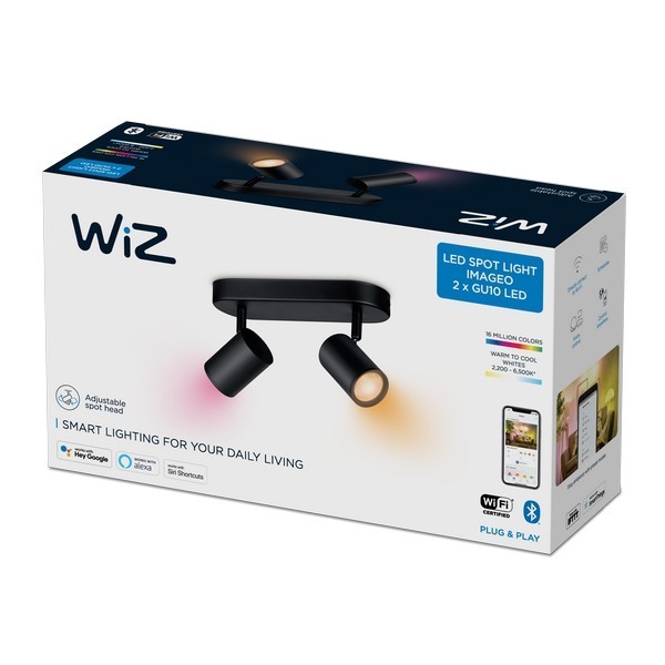 WiZ 8719514551954 Colors Smart LED bodové svítidlo | RGB | Variabilní | 10W | Černá