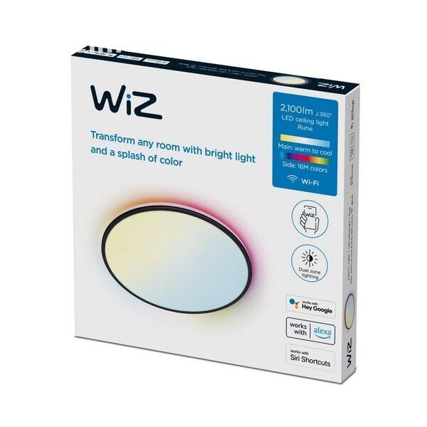 WiZ 8719514554290 Tunable Smart LED Přisazené stropní svítidlo | Variabilní | 21W | Černá