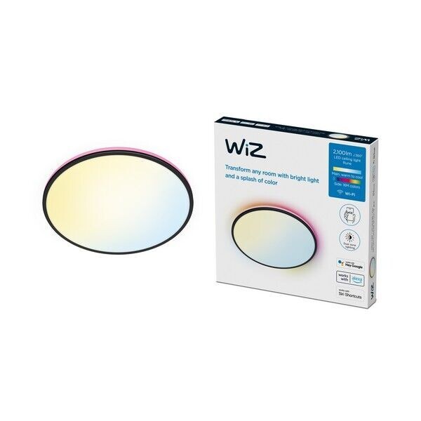 WiZ 8719514554290 Tunable Smart LED Přisazené stropní svítidlo | Variabilní | 21W | Černá