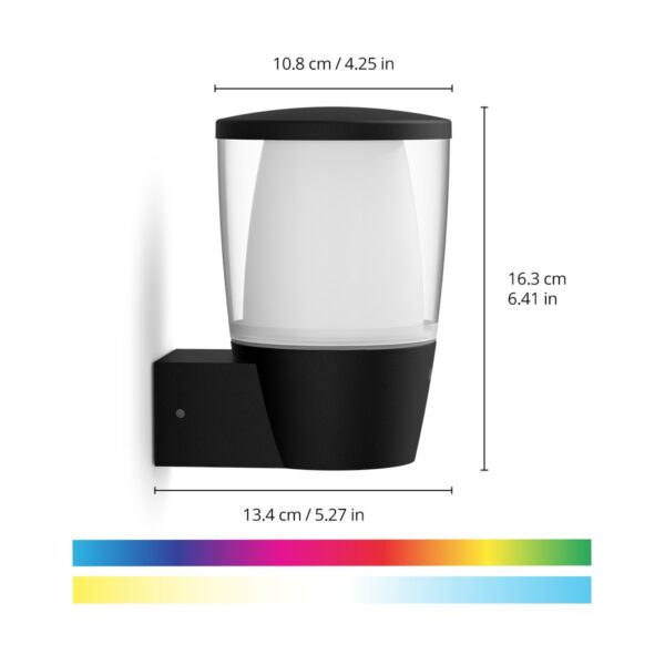Philips 8720169071254 Elpas Smart LED Nástěnné venkovní světlo | Variabilní | 8,5W | Černá