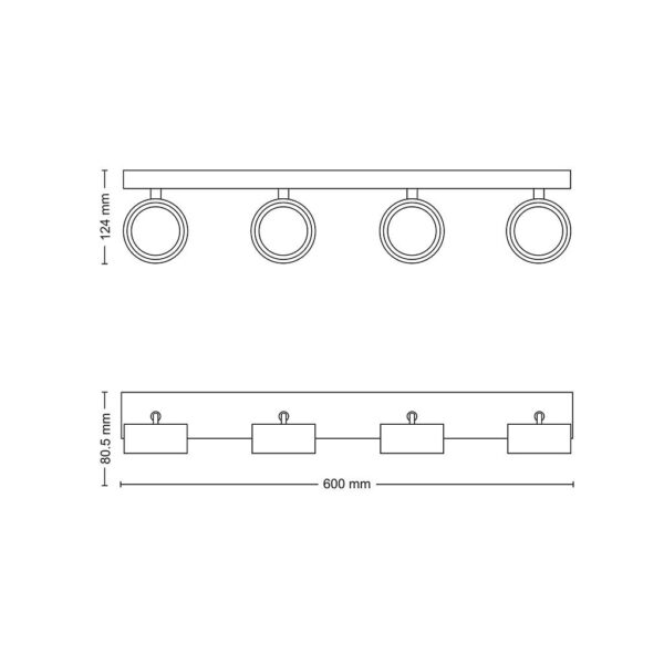 Philips 8720169174887 Bracia LED Bodové svítidlo | Teplá bílá | 22W | Černá