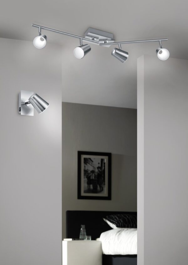 Trio 873110407 Narcos LED bodové svítidlo | Teplá bílá | 4x6W | Kov | Nikl