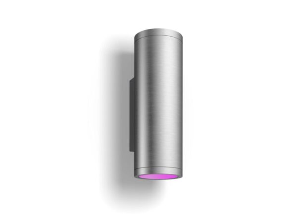 Philips Hue 17463/47/P7 Smart LED Nástěnné venkovní světlo | RGB | Variabilní | Kov | Nerez | 2x8W