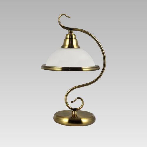 PREZENT 92075356 Viola Stolní lampička | E14 | Barevný kov | Bílá | Bronz