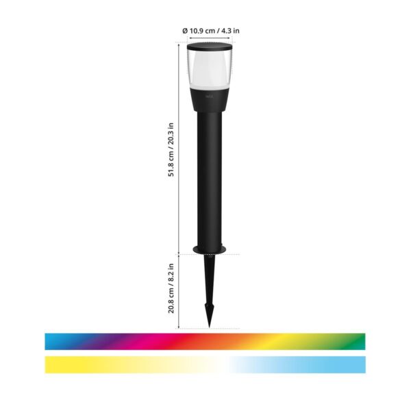 Philips WiZ 8720169071858 LED příslušenství Elpas Bollard | 3,6W integrovaný LED zdroj | 320 lm | 2700-5000K