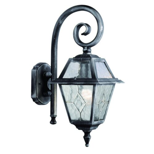 Searchlight 96001515 Genoa Nástěnné svítidlo | E27 | Černá | Kov | Stříbrná