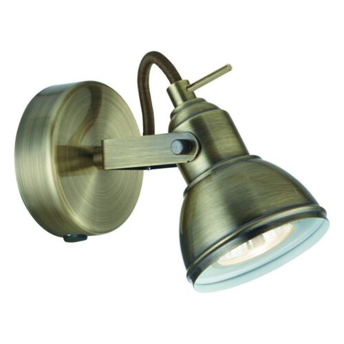 Searchlight 96001541AB Focus Nástěnné svítidlo | GU10 | Barevný kov | Mosaz