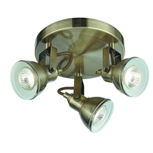 Searchlight 96001543AB Focus Stropní svítidlo | GU10 | Barevný kov | Mosaz
