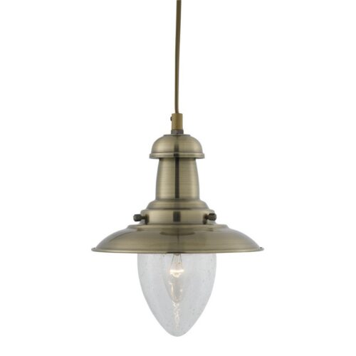 Searchlight 96005787AB Fisherman Lustr | E27 | Barevný kov | Mosaz