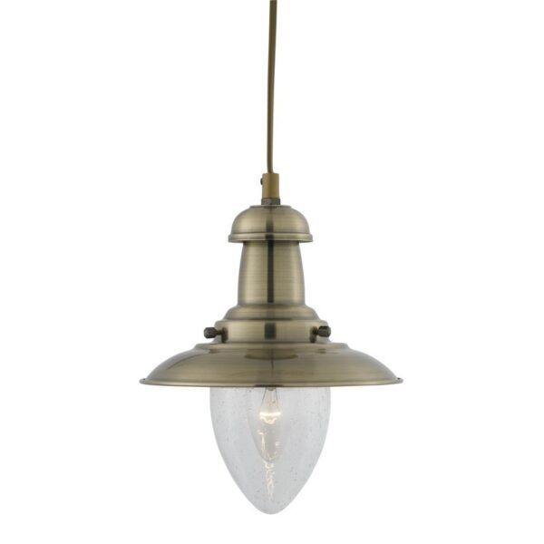 Searchlight 96005787AB Fisherman Lustr | E27 | Barevný kov | Mosaz