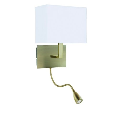 Searchlight 96006519AB Wall LED nástěnní svítidlo | Studená bílá | Barevný kov | Mosaz