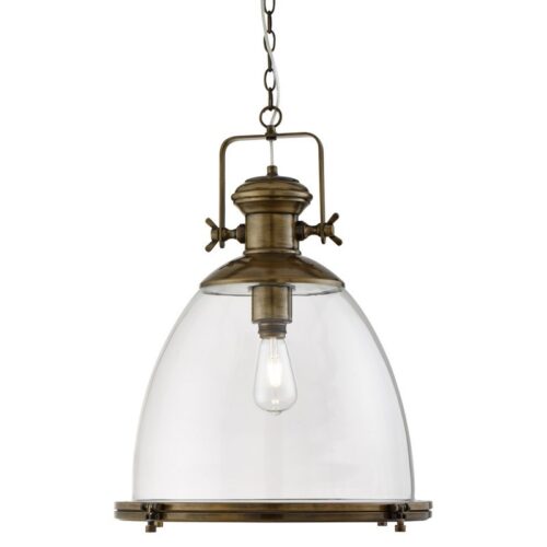 Searchlight 96006659 Industrial Pendants Lustr | E27 | Barevný kov | Mosaz