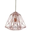 Searchlight 96007271CU Geometric Cage Lustr | E27 | Barevný kov | Měď