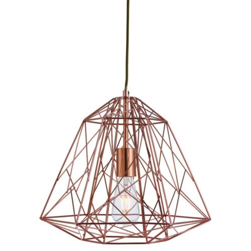 Searchlight 96007271CU Geometric Cage Lustr | E27 | Barevný kov | Měď