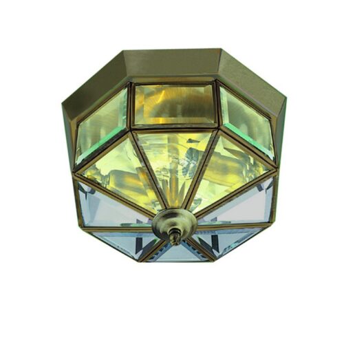 Searchlight 96008235AB Flush Stropní svítidlo | E14 | Barevný kov | Mosaz