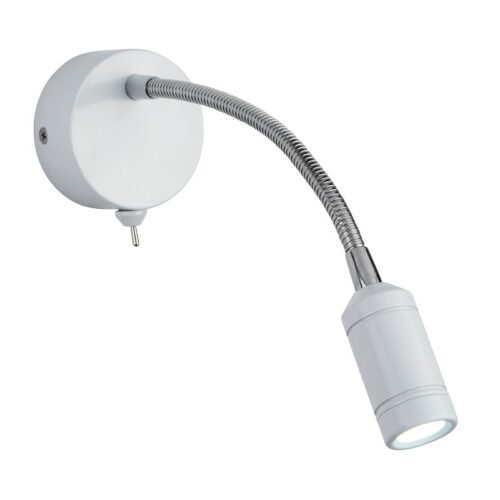 Searchlight 962256WH LED Nástěnní svítidlo s vypínačem | Teplá bílá | Bílá | Chrom | Kov