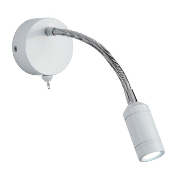 Searchlight 962256WH LED Nástěnní svítidlo s vypínačem | Teplá bílá | Bílá | Chrom | Kov