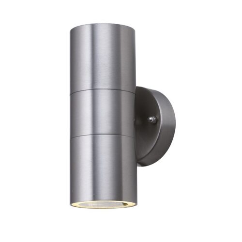 Searchlight 965008-2-LED LED Nástěnné venkovní světlo | Teplá bílá | Kov | Nerez | 2x3W