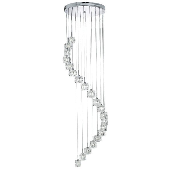 Searchlight 966720-20-LED LED Křišťálový lustr | Teplá bílá | Chrom | Kov | 20x3W